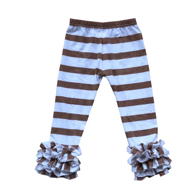 

Factory Direct Children Striped Cotton Pants Girls Ruffle Bottom Pants
