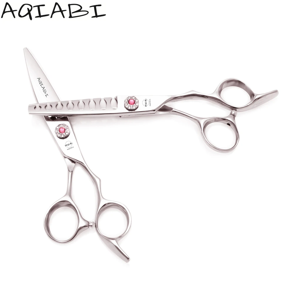 

Hairdresser Scissors 6'' JP Steel Steel Hair Cutting Scissors Thinning Shears Pink Gem Razor Edge A9022