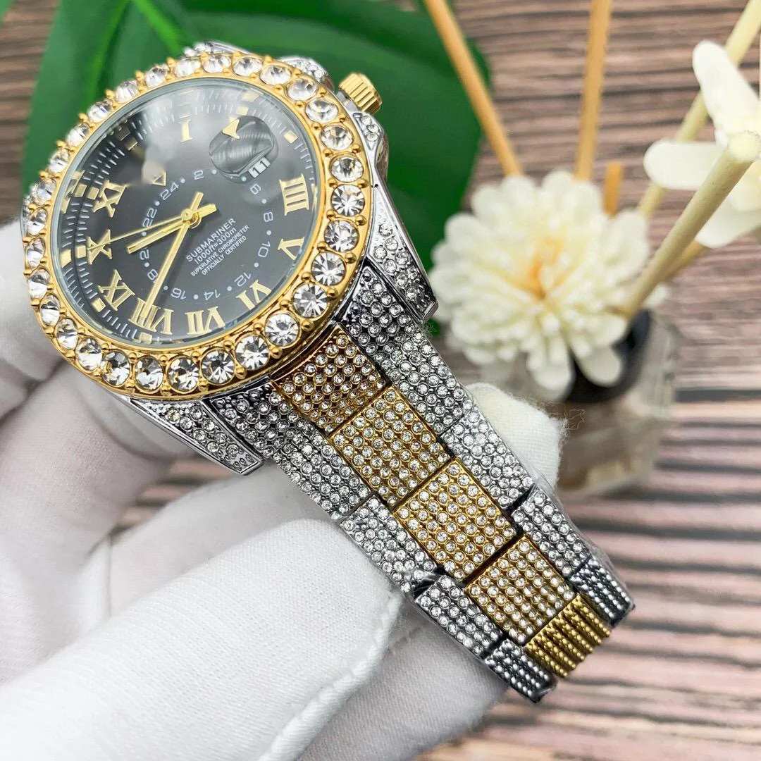 

24 Hour Online New Model Watches For Men'S Watch Iced Out Gold Fully Iced Out Watch