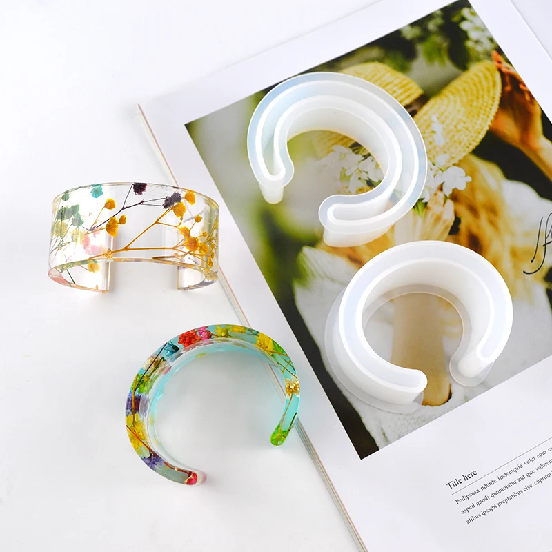

DIY Handmade C-type Bracelet Epoxy Resin High Mirror Bracelet Silicone Mold Round Bracelet Jewelry Casting Resin Mold