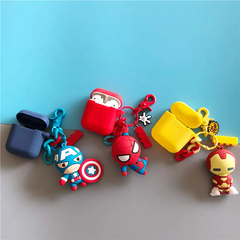 

Cute 3D Doll Cartoon Super Heroes Captain Earphone Headset Accessories Silicone case For Airpods 1 2, Colorful