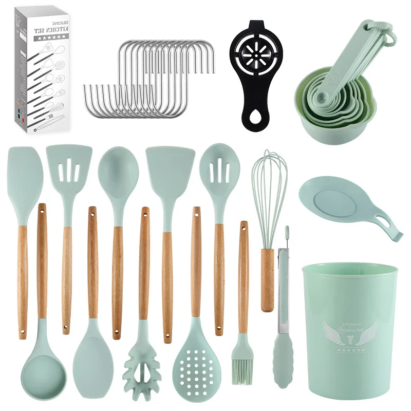 

Silicone Kitchenware Cooking Utensils Set Heat Resistant Kitchen Non-Stick Cooking Utensils Baking Tools Kitchen Utensil Set