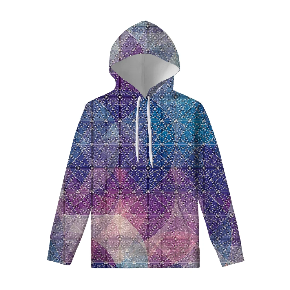 

OEM Newest Pullovers Sweatshirts Geometry Hoodies Colorful Geometry Printed Womens Hoodies Sweatshirt With Pockets, Customized color