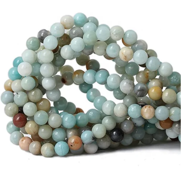

Wholesale Loose  Round Gemstone Amazonite Beads For Jewelery Making Stones