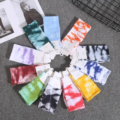 

SX socks for 2021 ins new custom design logo fashion socks colorful Tie-dye cotton happy men women socks, Custom color