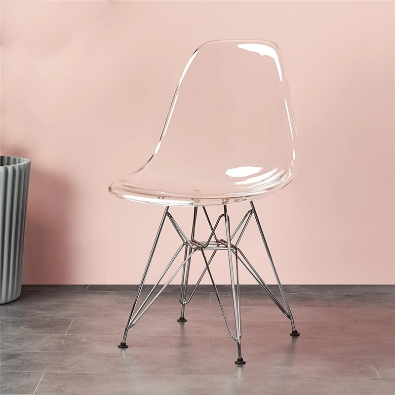 
home living dining room restaurant sillas PC plastic chair with chrome steel legs metal frame pc seat 