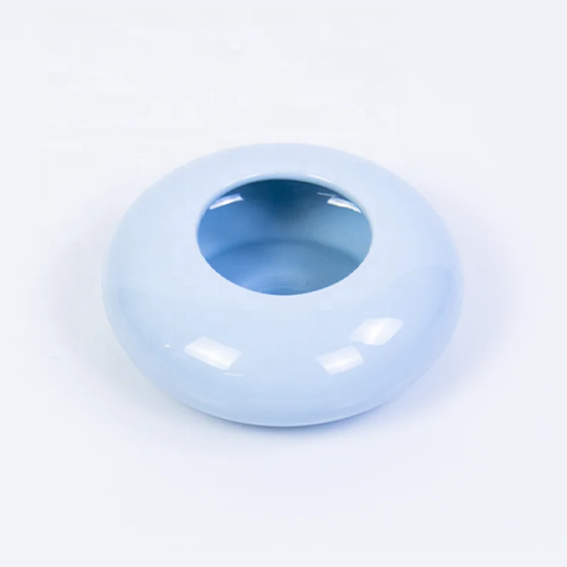

Wholesale Retail Luxury Cute Rounded Blue Ceramic Pet Cat Feeding Bowl, As picture