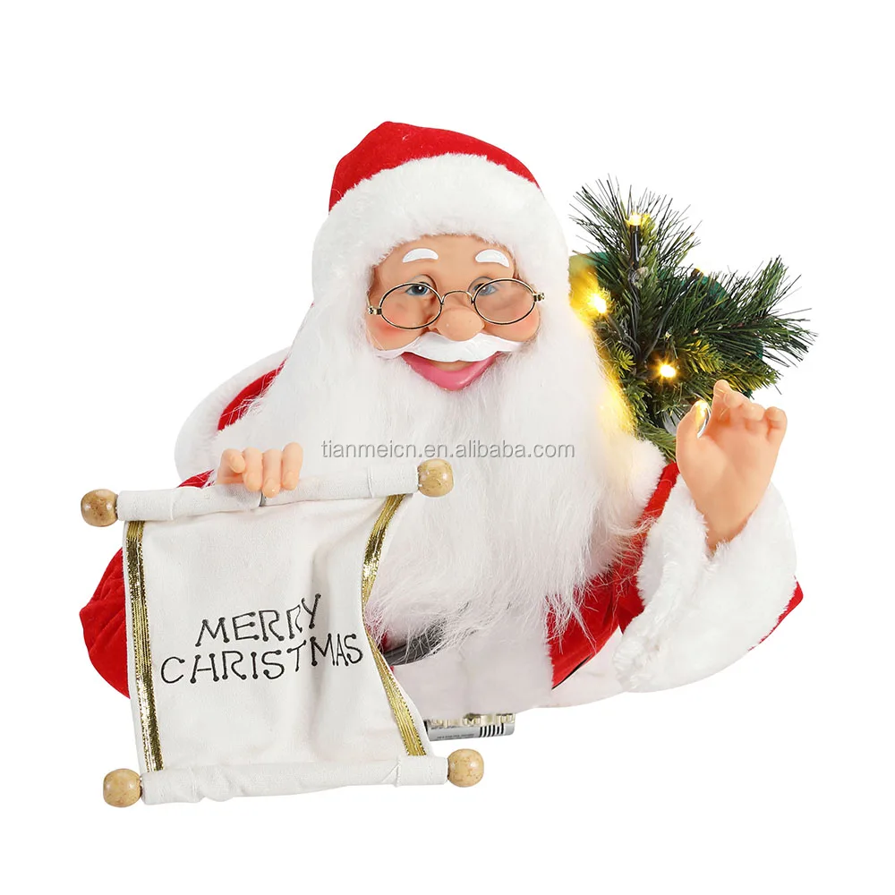 24" Inch Christmas Flying Animated Santa Claus With Lighting Musical