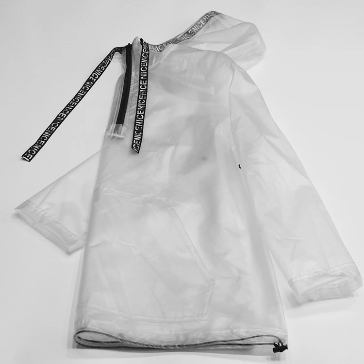 

Fashion raincoat white plus size TPU hooded windbreaker waterproof rain jacket clear jacket men, Customized color
