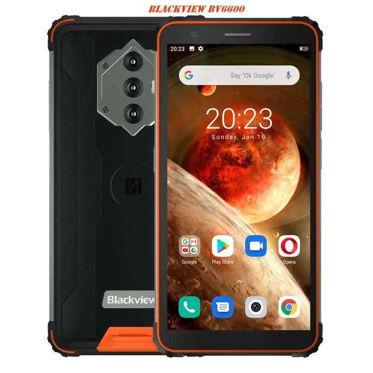 

2021 Global Blackview BV6600 Rugged Phone 4GB 64GB 5.7 inch 8580mAh Battery Android 10.0 Celular NFC 4G Mobile Phones