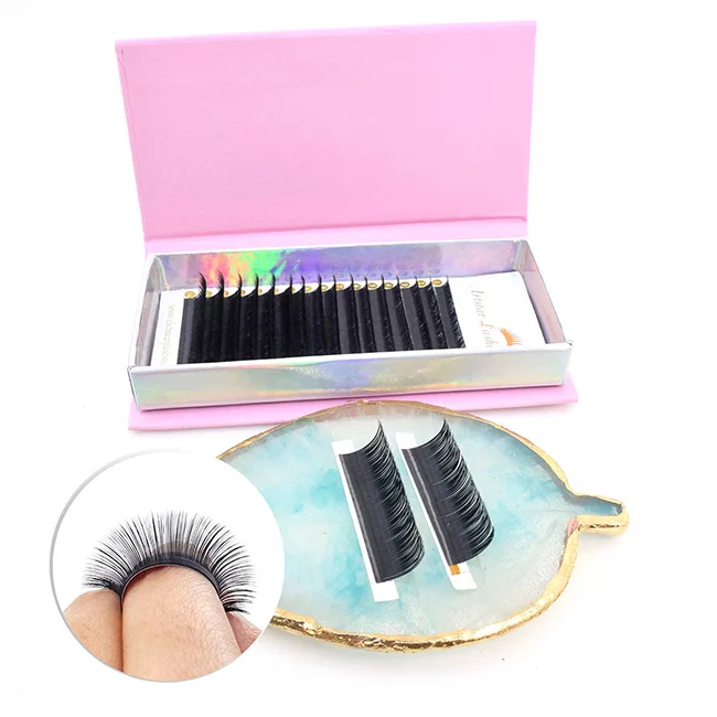 

Matte Eyelash Extensions Private Label Lash Extension Tray Easy Fan Blooming Lashes Mink Easy Fan Eyelash Extensions, Matte black/deep black