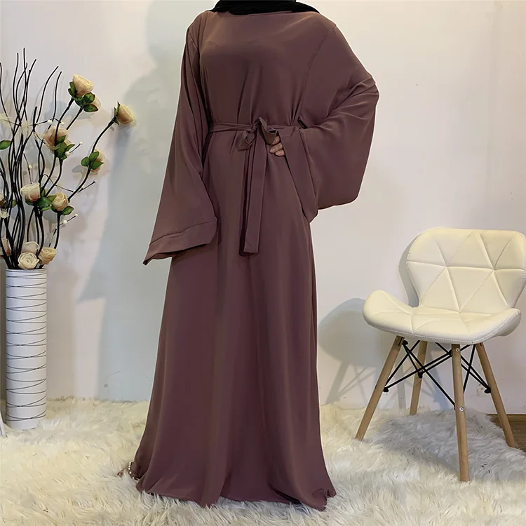 

0629 MuslimQLO dubai hot sale plus size lace up Muslim dress Best Selling Muslims Abaya Latest Designs Long Kimono Robe Dress, 8 color