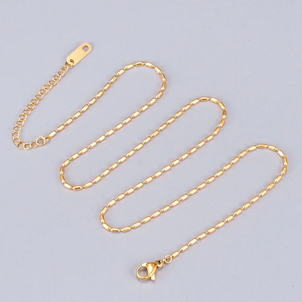 

Stainless Steel Bead Link Chain Necklace DIY Jewelry Making for Pendant Necklace