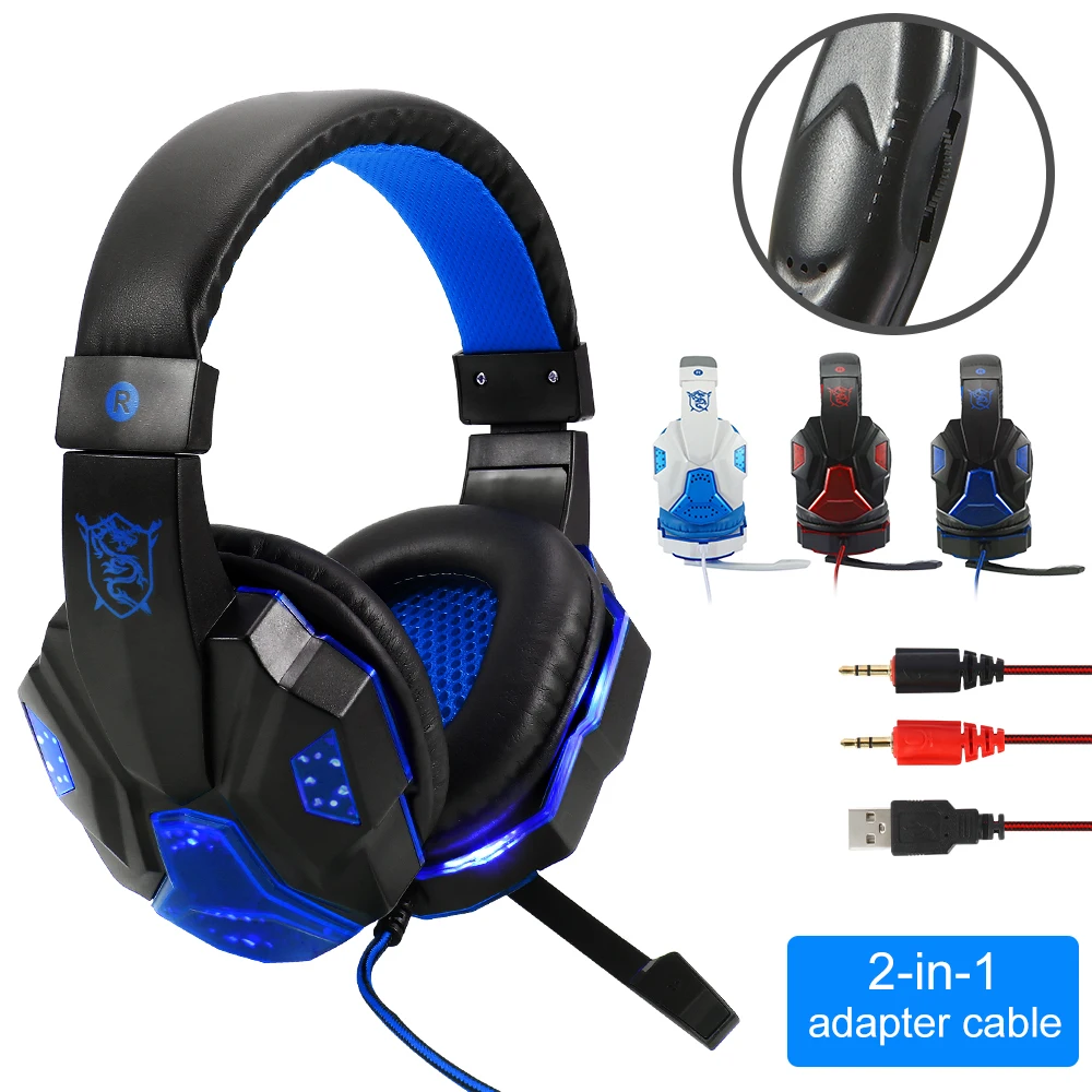 

Travelcool Wired Gaming Headset Headphones Deep Bass Stereo Head Band Earphones with Microphone for PS4 Xbox One PC Game Headset