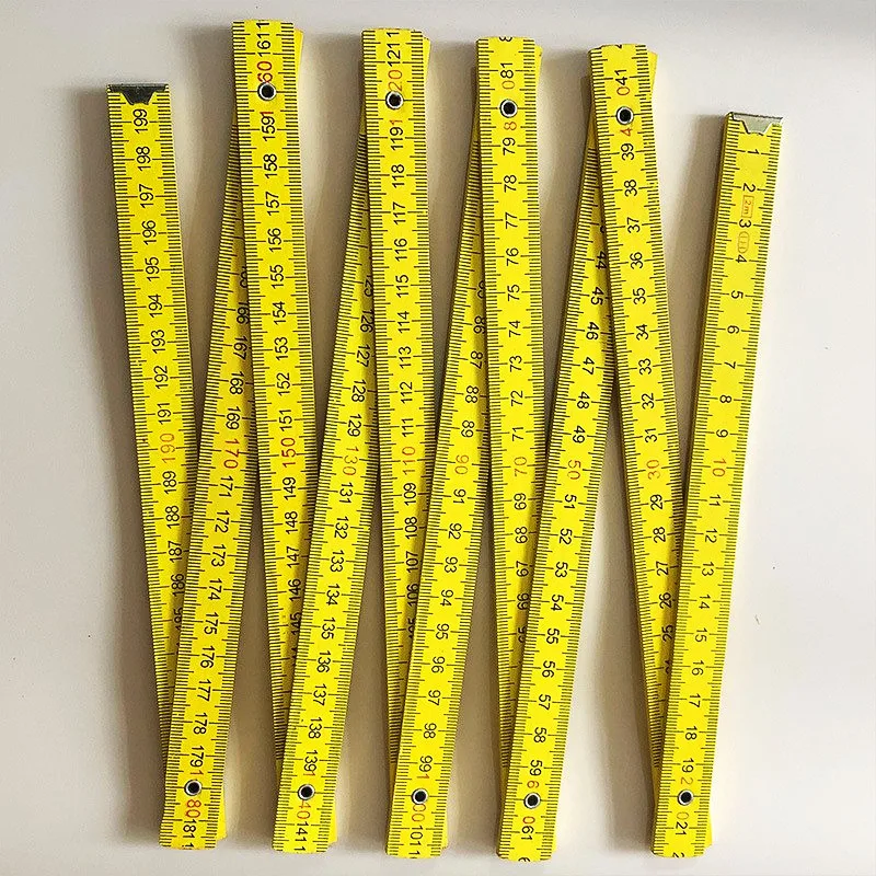 

European Market 2 Meter Long Folding Ruler Wooden Folding Ruler Custom Logo Printing