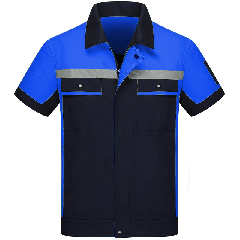 

SUMMER SHORT SLEEVE LABOR PROTECTION CLOTHING CHEAP WORKING CLOTHES, Fluorescent yellow, orange, blue, dark green, bright red