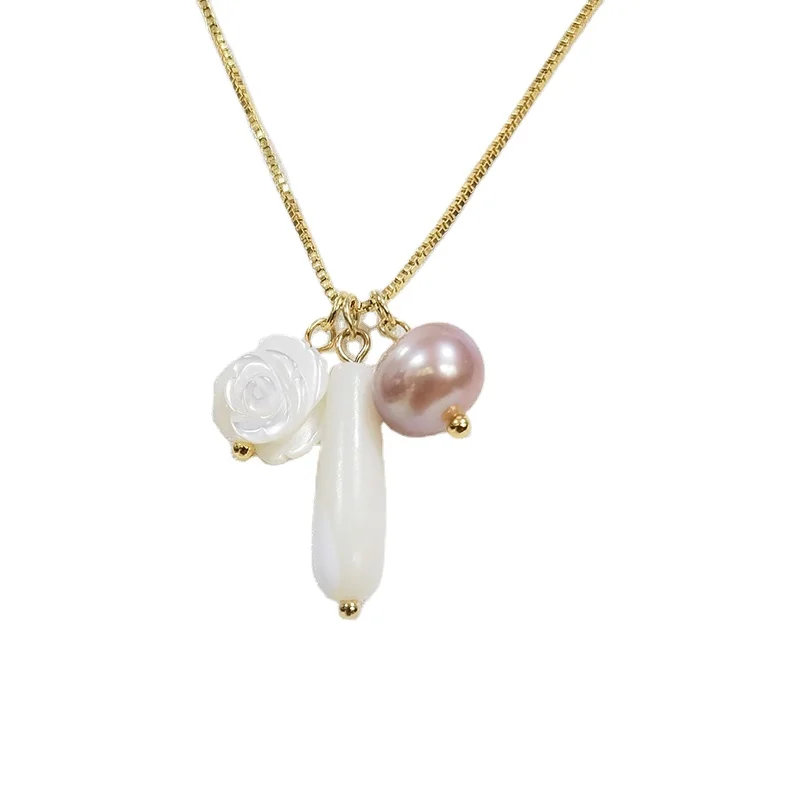 

fashion 18K gold real freshwater single pearl pendant from China