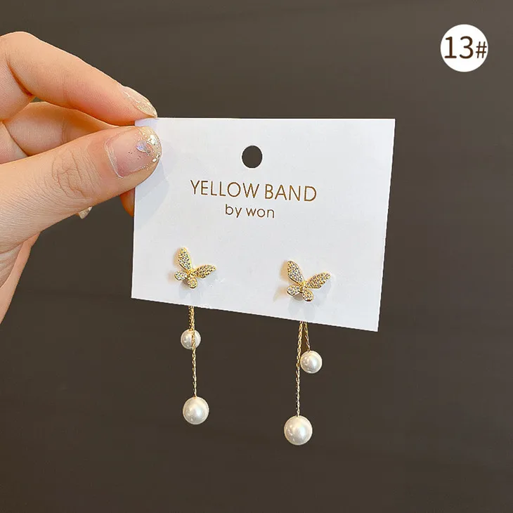 

Fashion Trendy Long Tassel Butterfly Charms Drop Butterfly Earrings