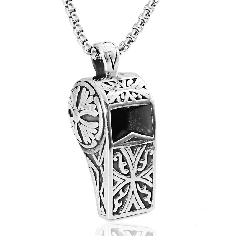 

Titanium Steel Whistle Pendant Necklace Trend Hip Hop Nightclub Stainless Steel Whistle Pendant, Picture