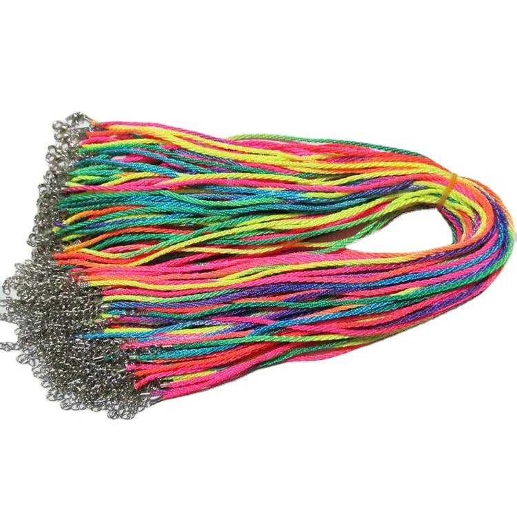 

2020 Latest Rainbow Silk Braid Necklace/ Cord Beading/ String Braid /Rope, Black/brown/red/rainbow