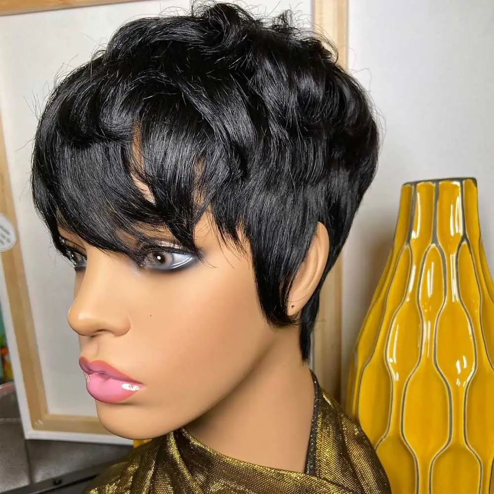 

Brazilian Pixie Cut Short Curly Lace Front Wig Extensions Pixie Culrs Human Hair Wig For Black Women Pixie Curly Wigs
