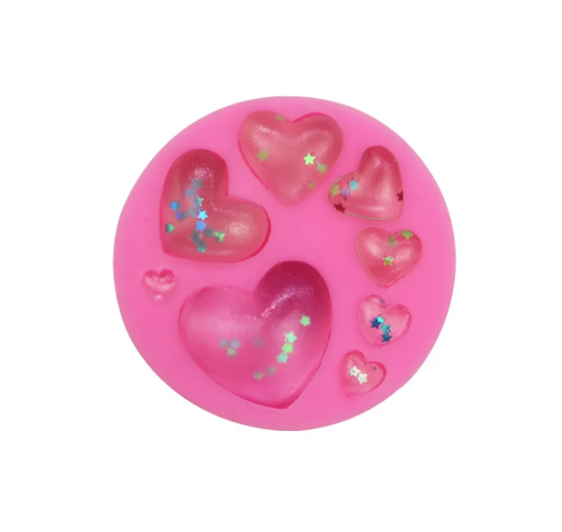 

XGY-222 Fondant Silicone Mold kinds heart DIY Handmade Baking Tools for Mermaid cake decoration