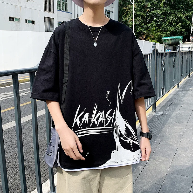 

Huayida 2021 Teen Stylish T Shirts For Men Winter Oversize Long Sleeve Loose Drop Shoulder T-Shirt, Customized color