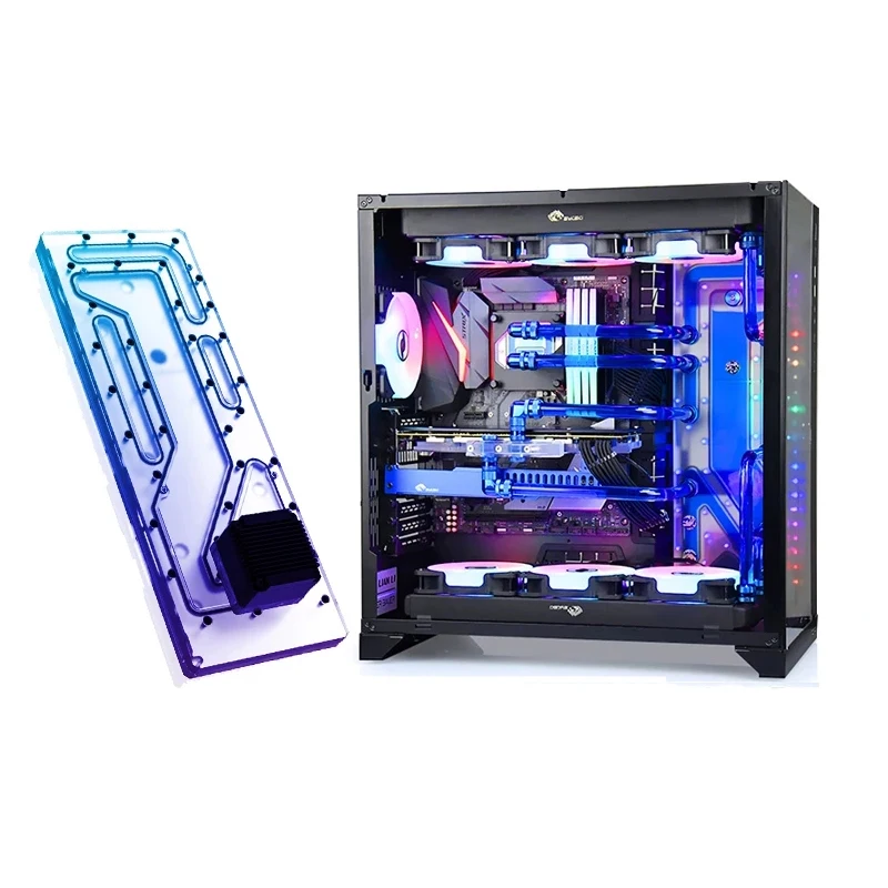 

Bykski Distro Plate For LIAN LI-ROG O11 Dynamic XL Case,2X 360 Radiator Cooling Loop Solution, 12V/5V RGB SYNC, RGV-LAN-O11XL-P, Transparent