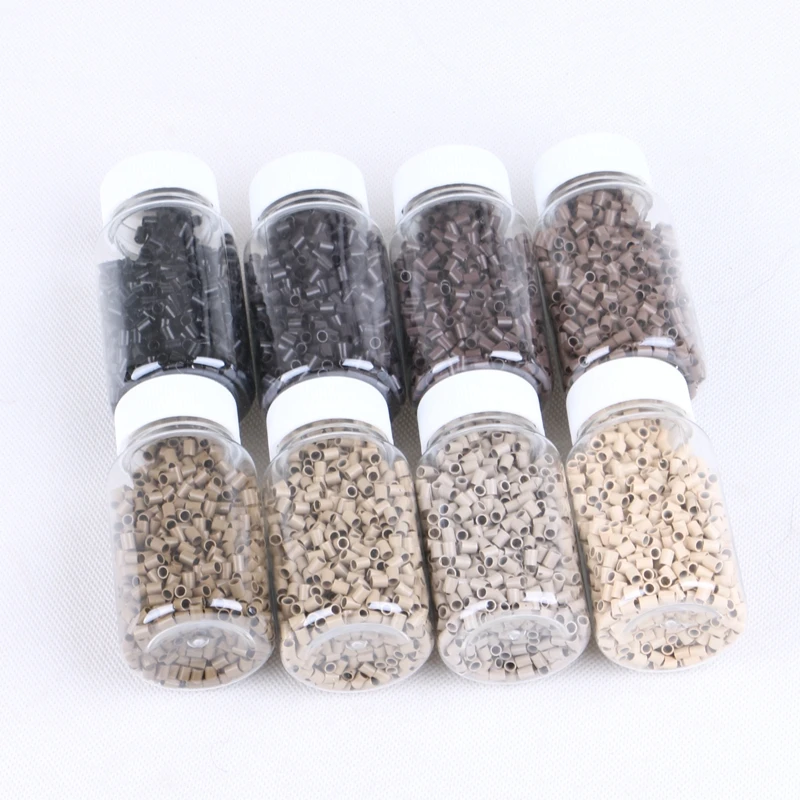 

Customizable silicone micro ring tools for itip hair extensions copper beads, Natural colors