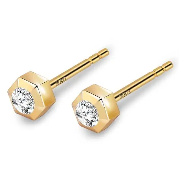 

10K genuine gold Hot sale fashion zircon large round gold jewelry earring