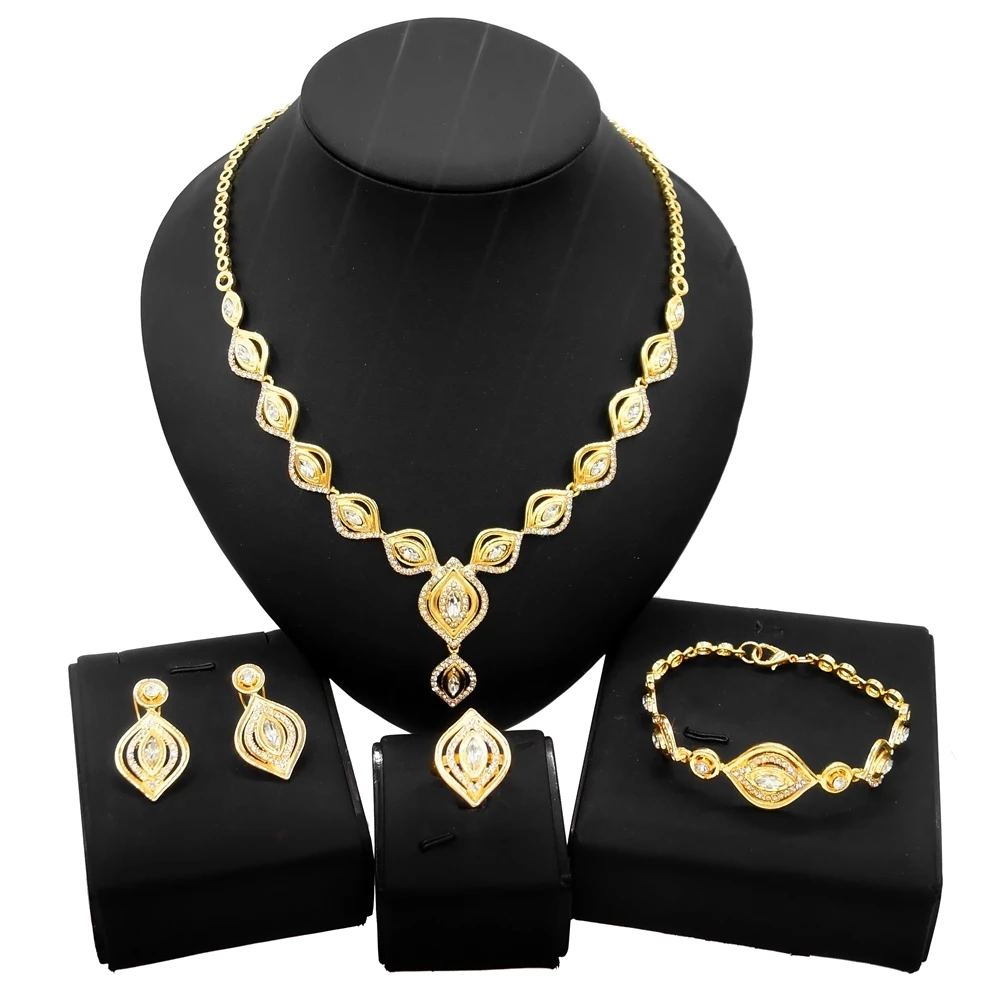 

Yulaili Well-designed Gold-Plated Safe Fashion Jewelry Set Series and Angel Eyes Design Jewelry Sets Worn By Beautiful Girl Gift