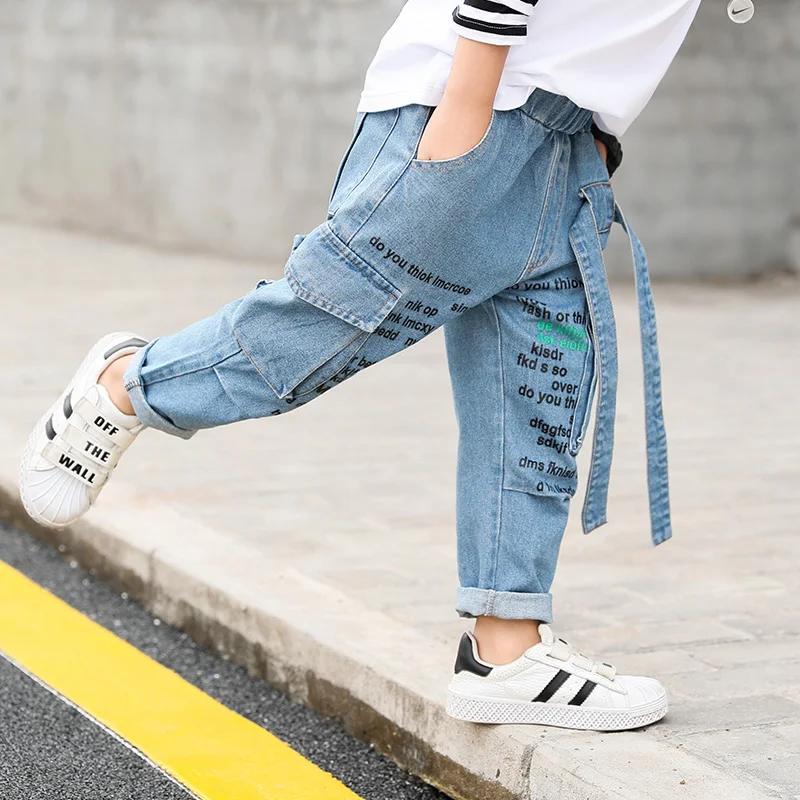 
DRFF1912C27 Latest design kids jeans pants cheap price children spring trousers autumn cute boys pants ready to ship 