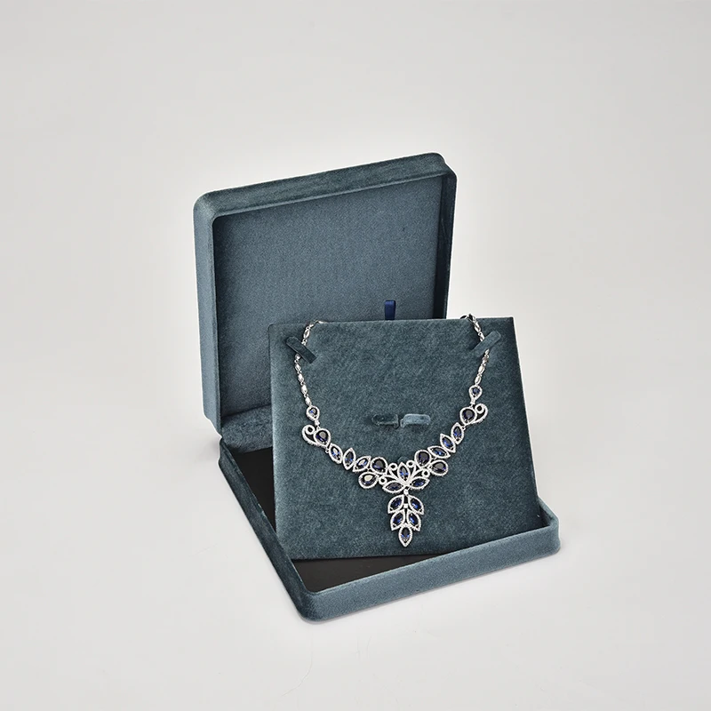 High End Wholesale Ring Pendant Necklace Custom Jewelry Box Velvet