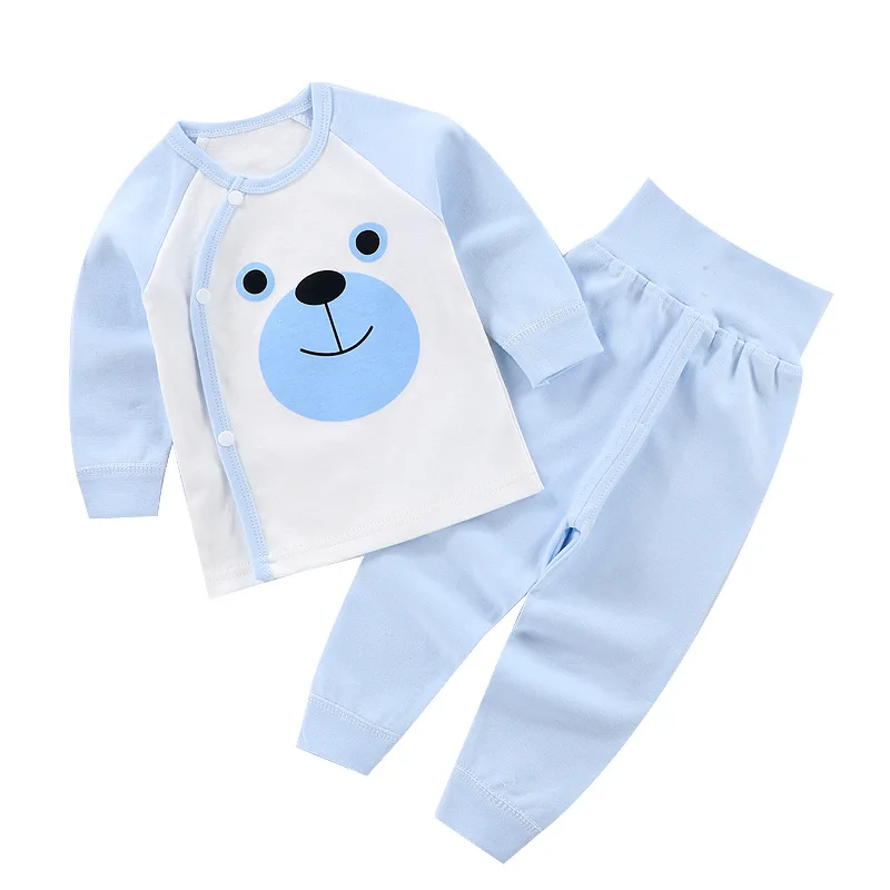 

Baby Comfortable Cotton Clothing Sets Spring Baby Set Thermal Thickened Lovely Long Sleeve Home-wearing Set, Red, yellow, blue, dark blue