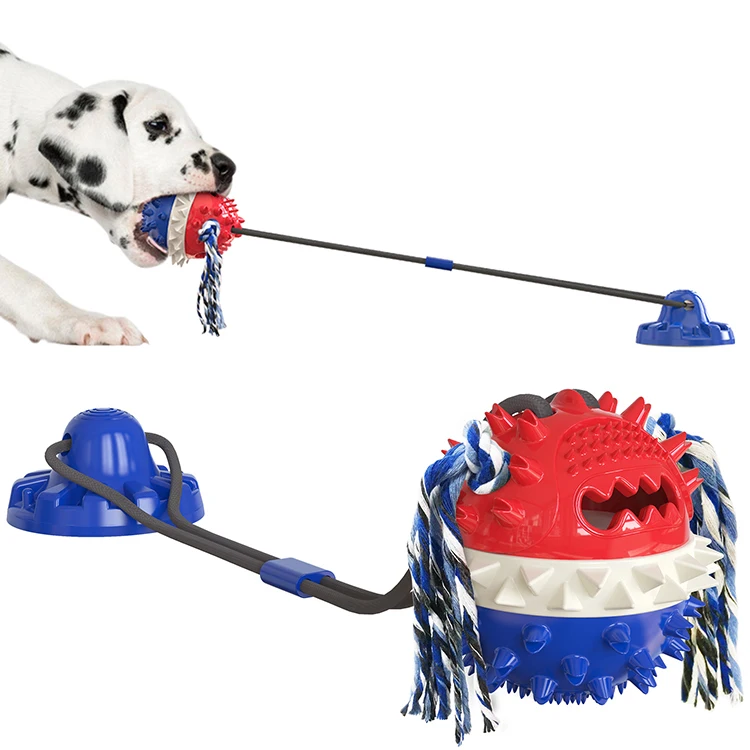 

Hot Sale New Vigorous Powerful Strong Sucker Dog Toy with Chew Rope Bouncing for Molar Dog Products Resistan to Biting Balls, As pictures shower