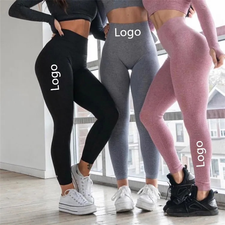 

New design quick dry running pants custom logo sexy seamless tight dot trousers high waist lifting butt workout leggings