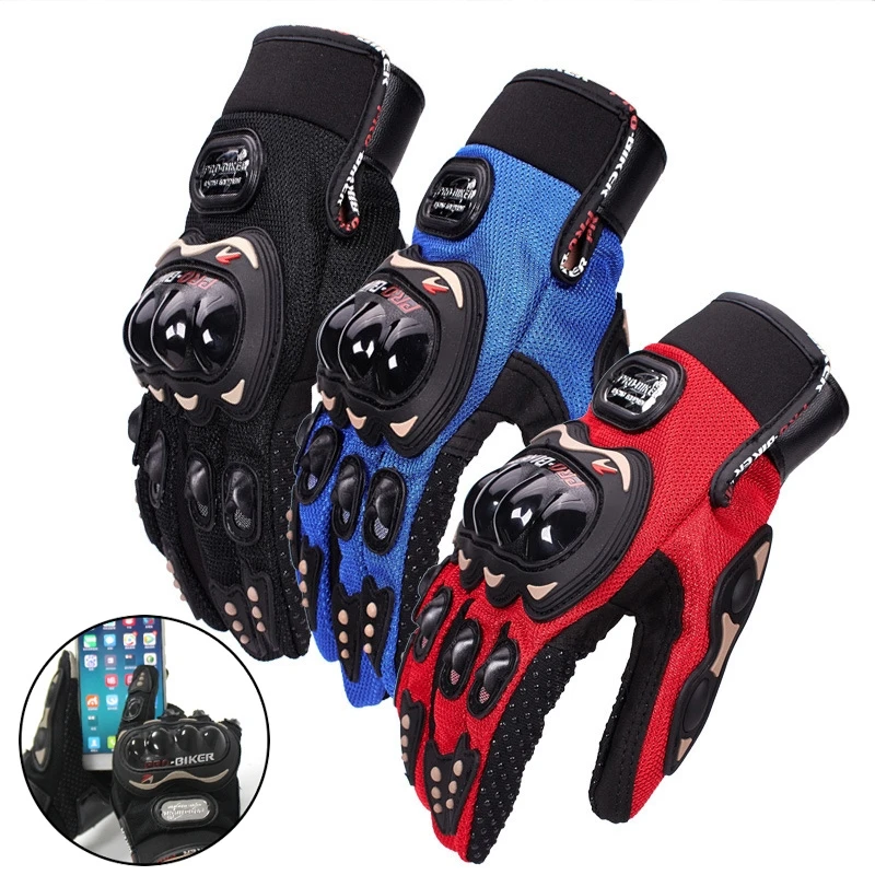 

Guantes luvas PRO biker gloves full finger man women motorcycle GLOVE bicycle guantes de moto impermeables, Black