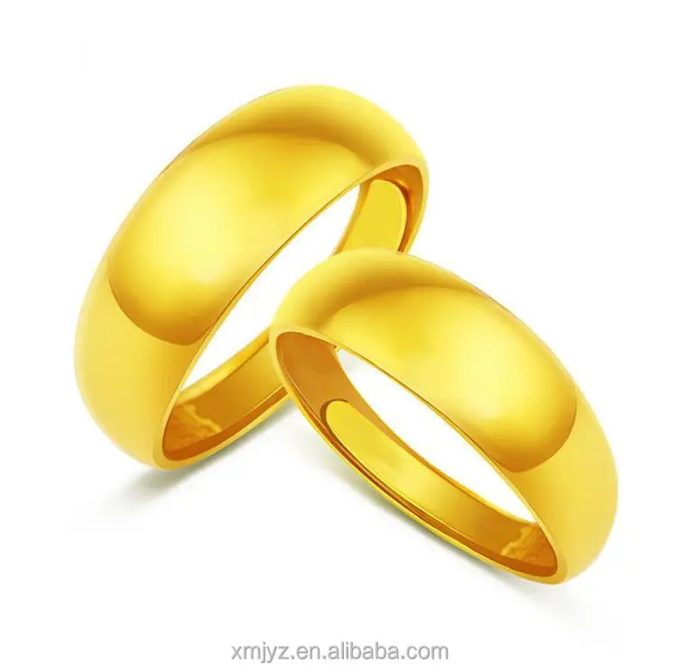 

Gold-Plated Simple Wedding Men And Women Pair Ring Vietnamese Sand Gold Adjustable Fashion Glossy Couple Ring