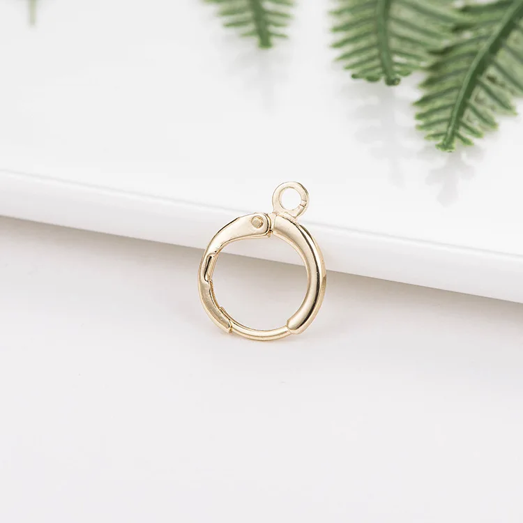 

high quality Jewelry Earrings Findings DIY 14K Gold Plated Metal Brass Circle Hoops Huggies Earring Accessories Connector