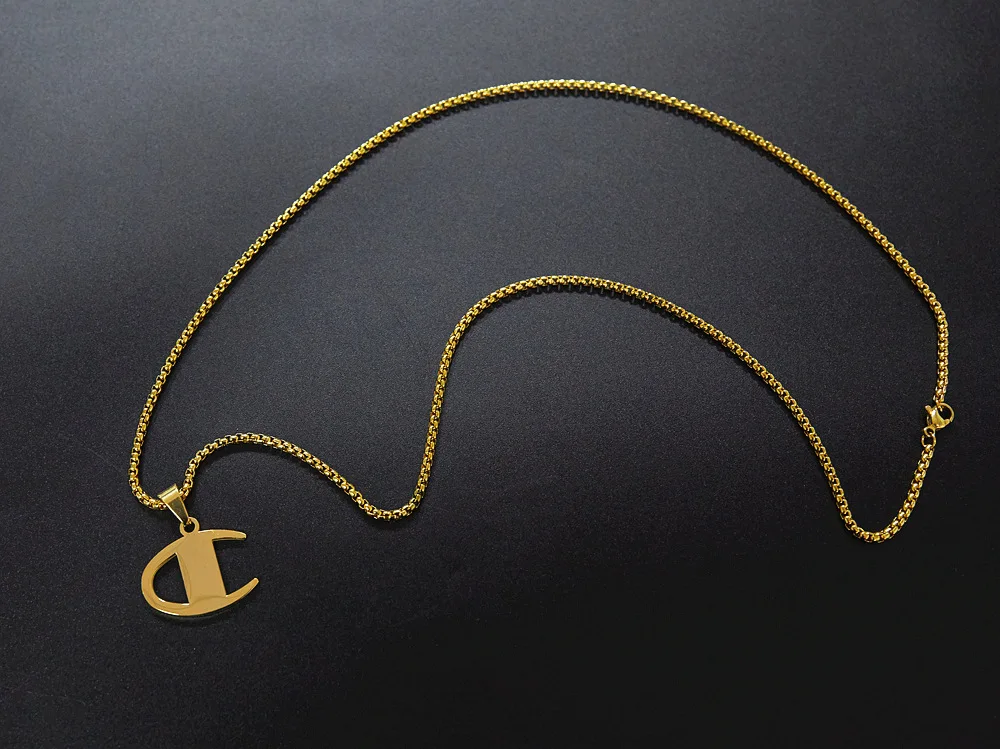 高抛光hiphop炫酷不锈钢钛钢真金镀金标志造型吊坠嘻哈珠宝项链