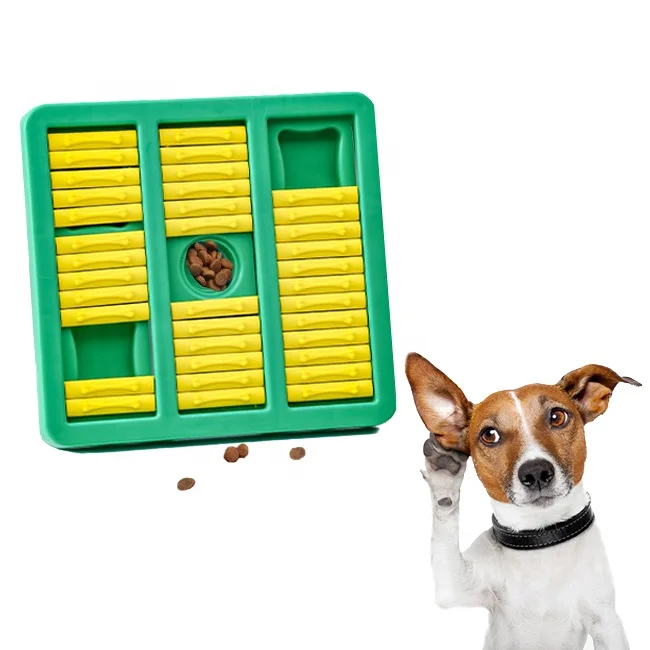 

pet smart puzzle interactive toy IQ training dog food dispenser slow feeder dog interactive puzzle feeder toy, Blue, green