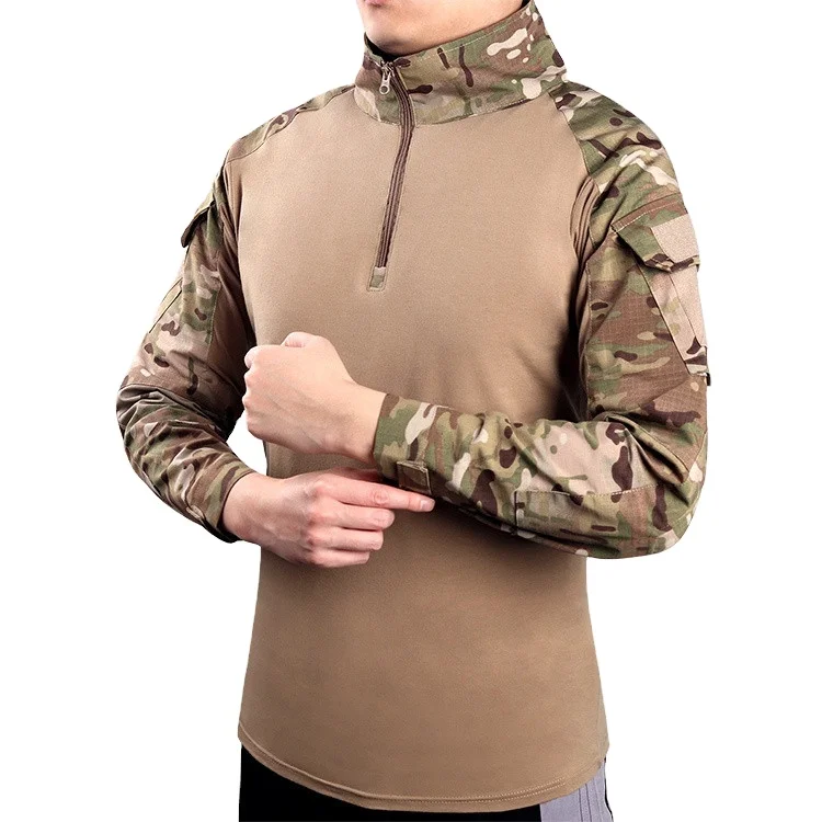 

Huayida Men's Long Sleeve Camouflage Shirts Breathable Outdoor Army Polo Shirt Hiking Sport T-Shirts, Customized color