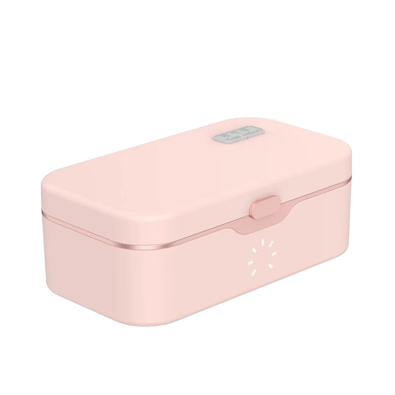 

Amazon popular factory price Car Use Portable Bento Meal Heater Food Warmer food warmer electric heating lunch box, White/pink