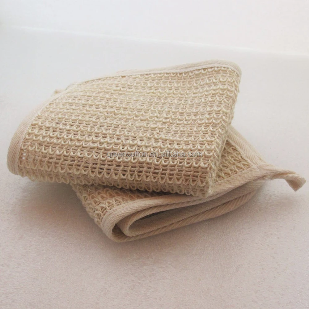 

Zero Waste Biodegradable Household Cleaning Sisal Washcloth Wipe Towel Linen Eco Friendly Sisal Bath Shower Exfoliating Cloth, Eco exfoliating cloths