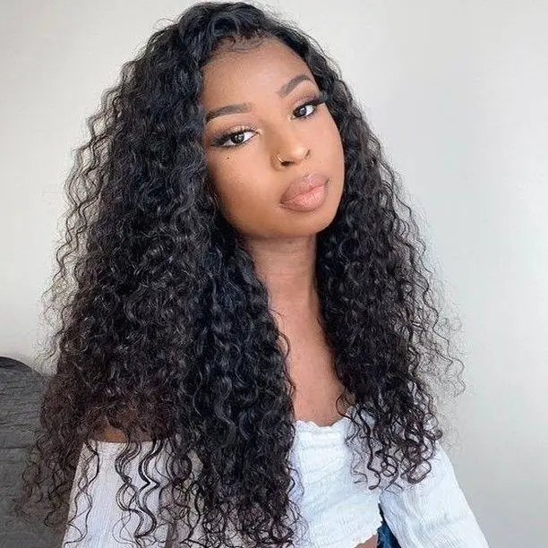 

Wholesale Super Synthetic Braiding Hair Wigs Lace Front For Women Long Black Curly Synthetic Lacefront Wig