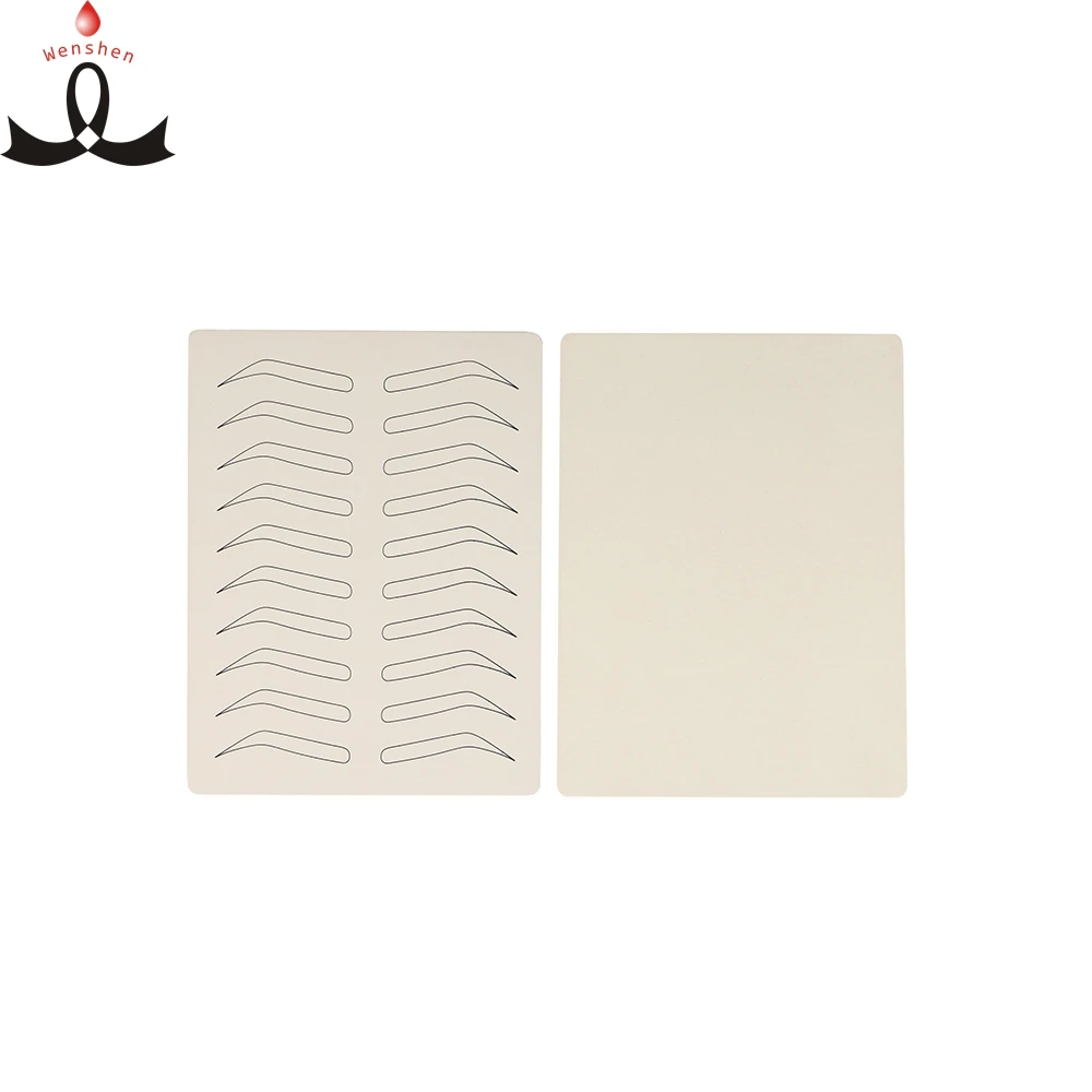 

Screen Print Logo Practice Skins With Black Eyebrows Shape For Permanent Makeup Tattoo Machine, Skin color