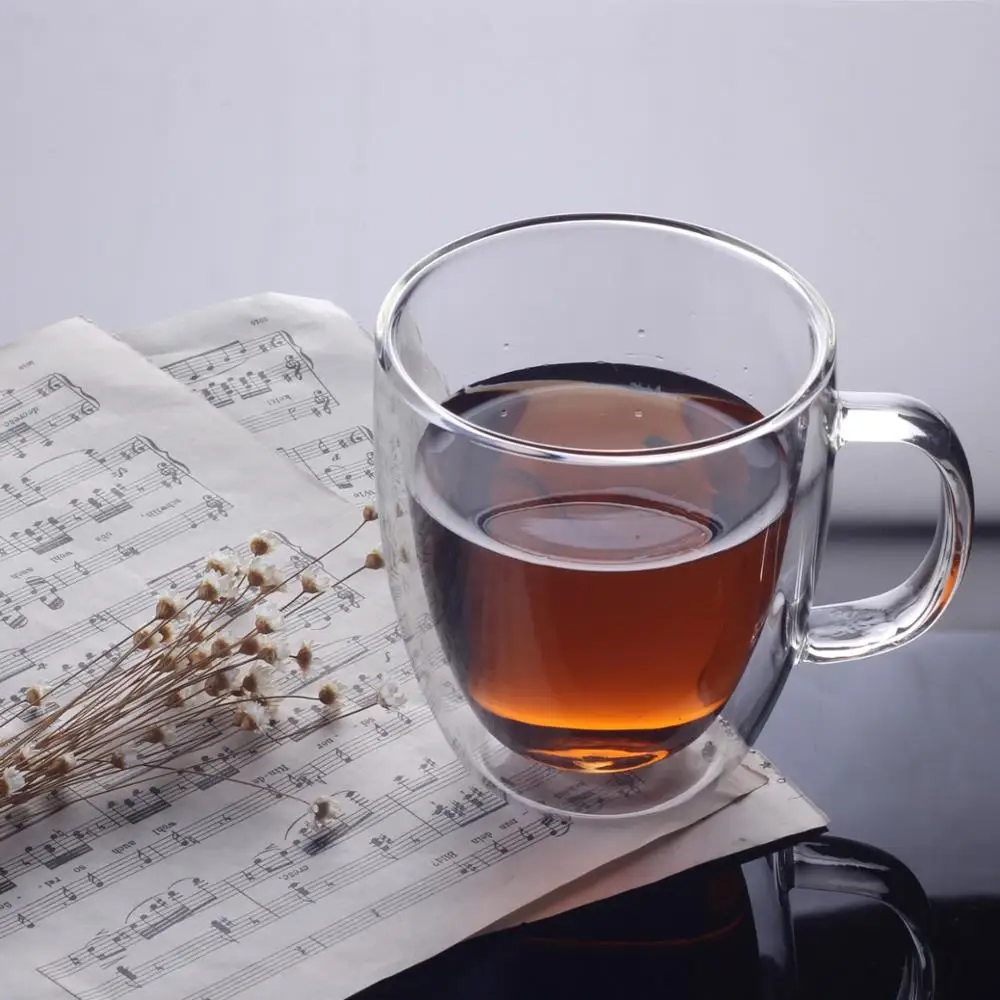 
Eco Friendly glass cups for tea and coffee with lid heat resistant 