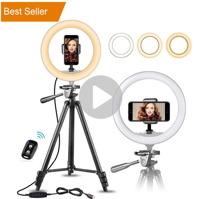 Amazon 8inch 10.2inch Halo Table Usb Beauty Video Studio Photo Circle Lamp Dimmable Selfie Led Ring Light With Tripod Stand