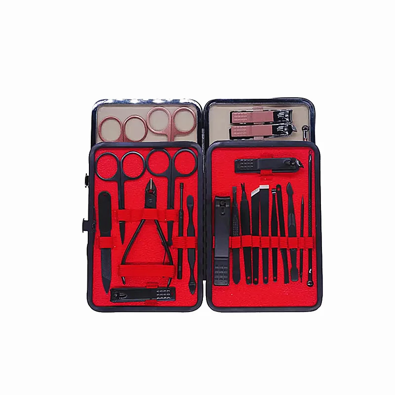 

Professional manicure pedicure tool sets nail clipper set rose gold and black