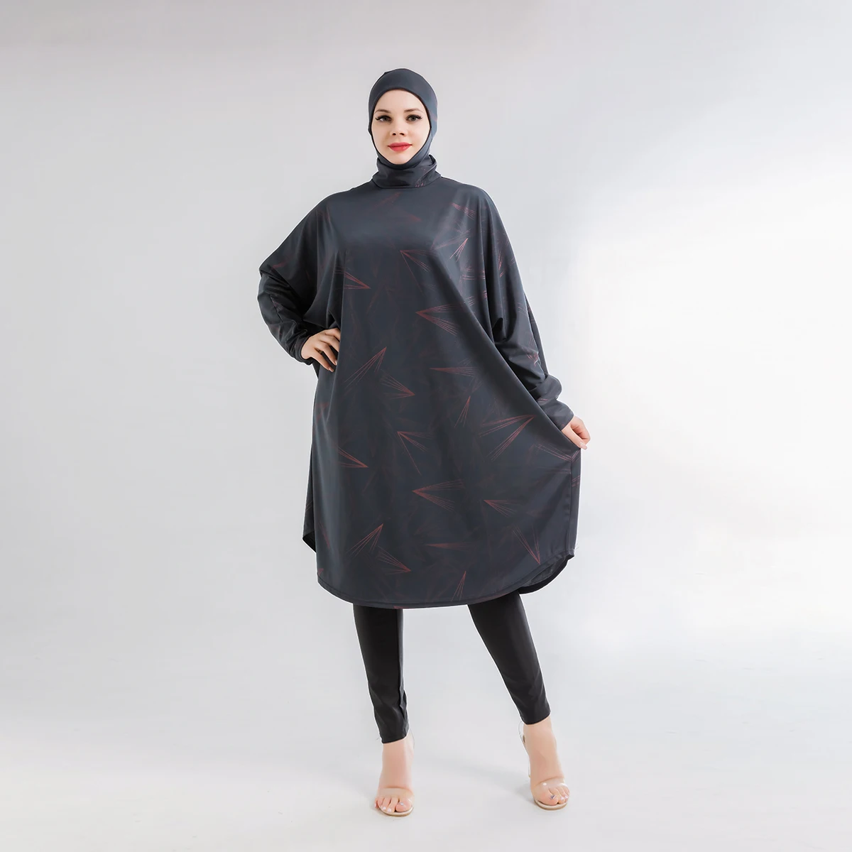 

MOTIVE FORCE Top Sale Bronzing Printing Islamic Swimsuit For Muslim Woman 3pcs Burkini Set